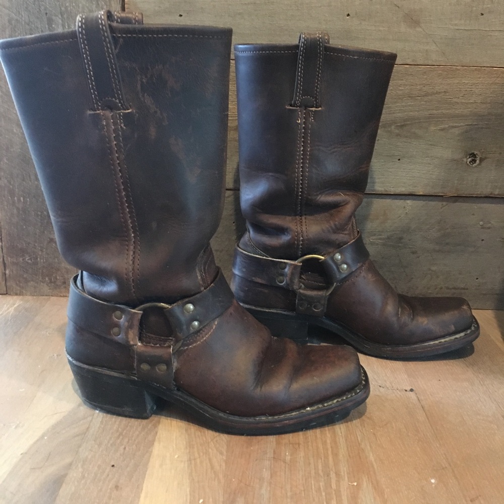 Original Frye harness Tall Boys, 7.5